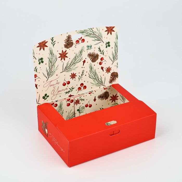 Коробка подарочная новогодняя складная двухсторонняя «Счастья», 16.5 х 12.5 х 5 см, Новый год Коробка подарочная новогодняя складная двухсторонняя «Счастья», 16.5 х 12.5 х 5 см, Новый год