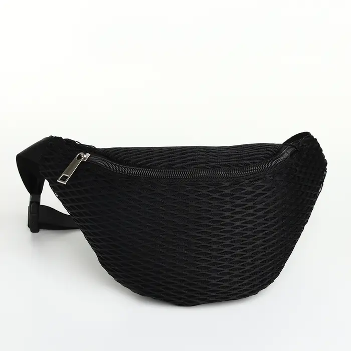 Поясная сумка на молнии, 27&times;8&times;14 см, чёрная