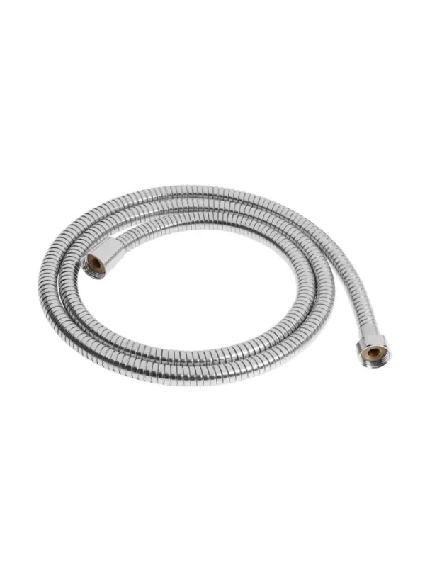 Душевой шланг ZEIN Z21PS, растягивающийся 150-200 см, гайки латунь, нержавеющая сталь, Имп/Имп