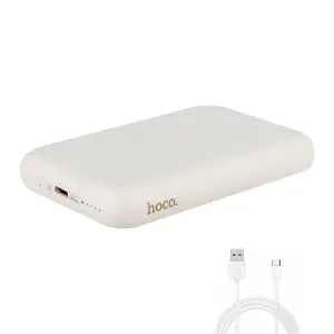 Портативный аккумулятор 10000 mAh 15W Magnetic J141 HOCO молочно-белый