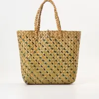 Сумка плетёная из пандана и водного гиацинта, 38&times;14&times;40 см