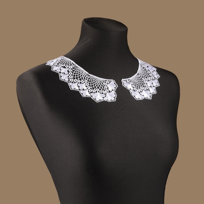 Воротник пришивной, гипюровый, 21 × 6,5 см, цвет белый Воротник пришивной, гипюровый, 21 × 6,5 см, цвет белый