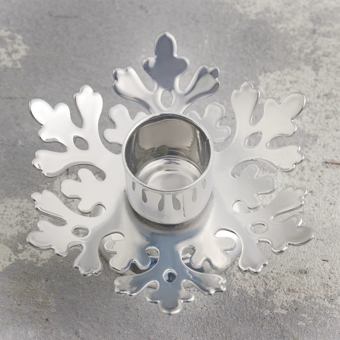 Подсвечник Подсвечник "Изморозь" металл на одну свечу, 9,2х9,2х4,1 см, хром