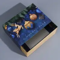 Коробка новогодняя складная «Новогодние шары», 25 х 18 х 10 см, Новый год Коробка новогодняя складная «Новогодние шары», 25 х 18 х 10 см, Новый год