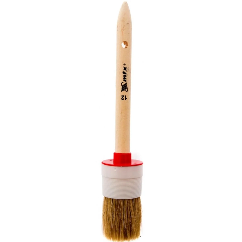 Кисть круглая №12/45 мм натуральная щетина, деревянная ручка MTX 82082