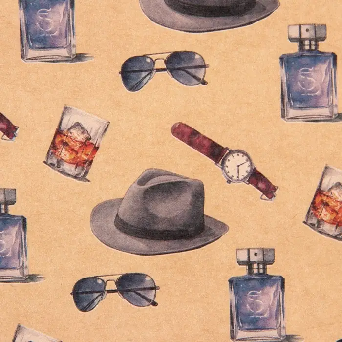 Бумага упаковочная крафтовая &laquo;Шляпы&raquo;, 50 х 70 см