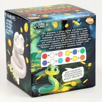 Копилка - раскраска из гипса на новый год &laquo;Милая змея&raquo;, набор для творчества