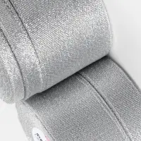 Набор парчовых лент, 5 шт., размер лент: 6/10/20/40/50 мм, 23&plusmn;1 м, цвет серебряный