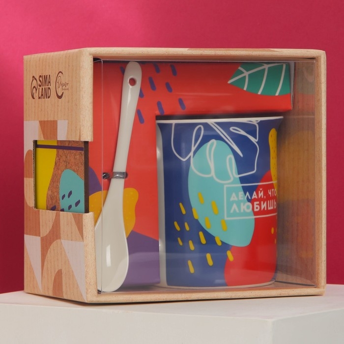 Кружка «Делай, что любишь» с ложкой и подставкой, 300 мл Кружка «Делай, что любишь» с ложкой и подставкой, 300 мл