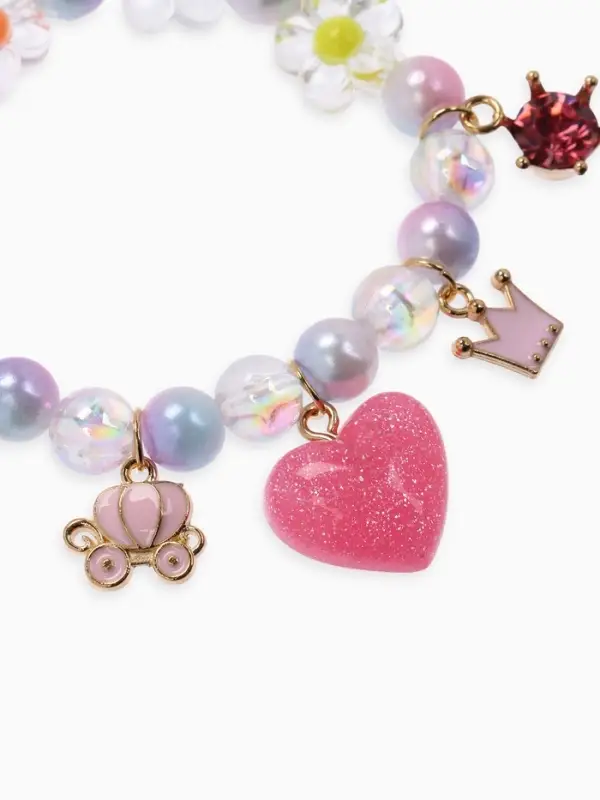 Браслет детский &laquo;Выбражулька. Принцесса с цветами&raquo;, d=5.5 см, разноцветный в золоте