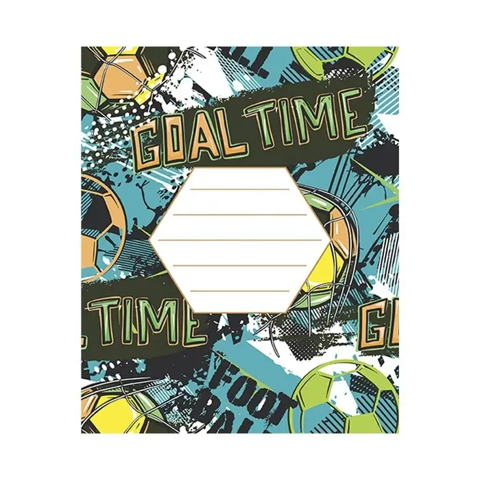 Тетрадь 12 листов в косую линию Calligrata "Футбол", обложка мелованный картон, ВД-лак, блок офсет, белизна 95%, МИКС