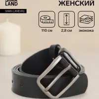 Ремень женский с винтом, 110&times;2.8 см, классическая пряжка металл, серебристая, чёрный