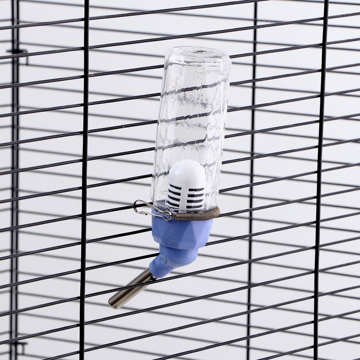 Поилка для грызунов, 80 мл, крепление-пружинка, и два сменных фильтра, синяя Поилка для грызунов, 80 мл, крепление-пружинка, и два сменных фильтра, синяя