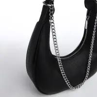 Сумка женская багет TEXTURA на молнии, 28&times;7&times;26 см, чёрная