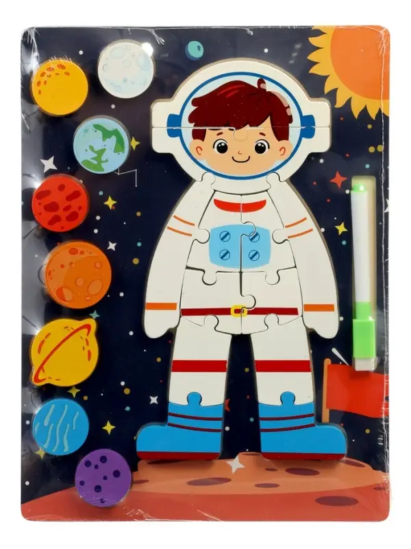 Деревянный Пазл-вкладыш  космос