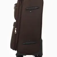 Чемодан на колёсах TEXTURA, кодовый замок, с увеличением, 36&times;25&times;58 см, 20", коричневый