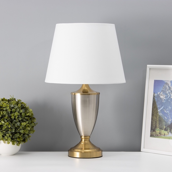 Настольная лампа с абажуром RISALUX «Лори», Е27, 40 Вт, латунь, 28×28×45.5 см Настольная лампа с абажуром RISALUX «Лори», Е27, 40 Вт, латунь, 28×28×45.5 см