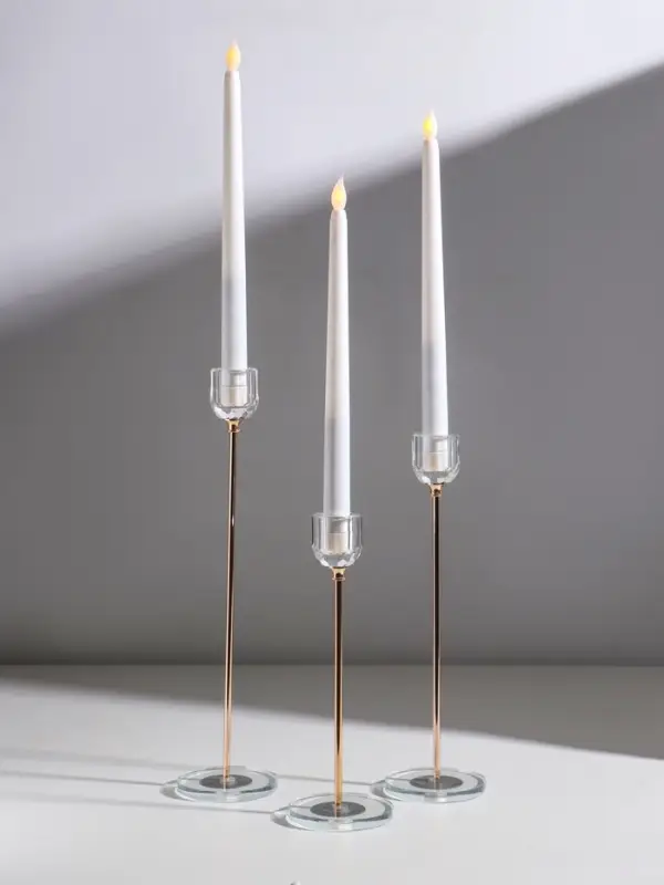 Подсвечник стекло, металл  Подсвечник стекло, металл "Эстетика" d=2,2 см набор 3 шт h=23, 28 и 33 см