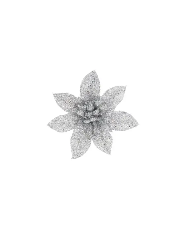 Ёлочные игрушки 6 шт. &laquo;Зимнее волшебство. Цветы пышные - блеск&raquo; пластик, 5&times;5 см, МИКС