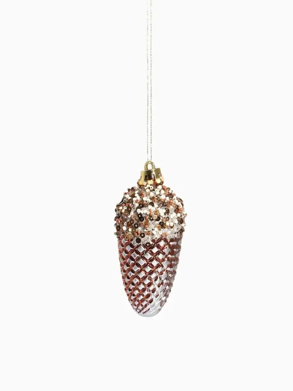 Ёлочные игрушки 6 шт. &laquo;Шишка Феерия&raquo; 8&times;3.5 см, зелёно-золотой