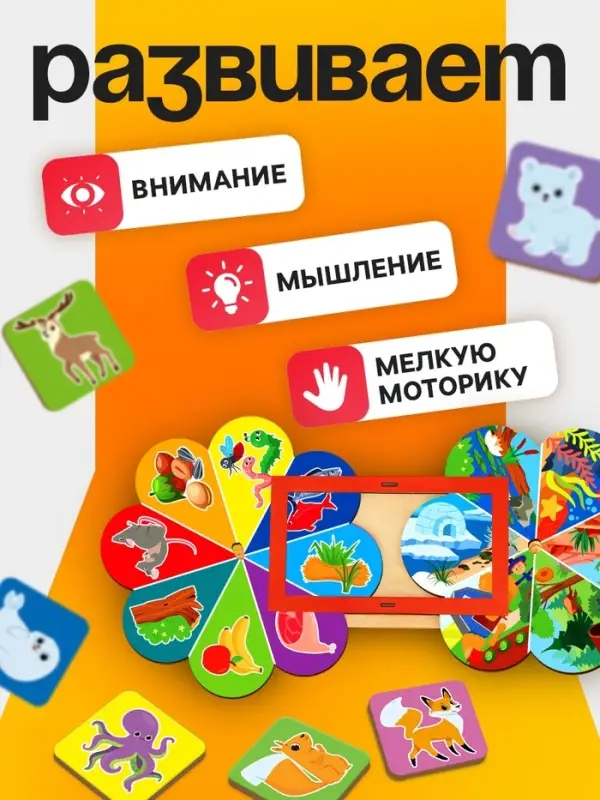 Развивающая игра для детей Лесная мастерская &laquo;Кто где живёт и кто что ест&raquo; по методике Луллия