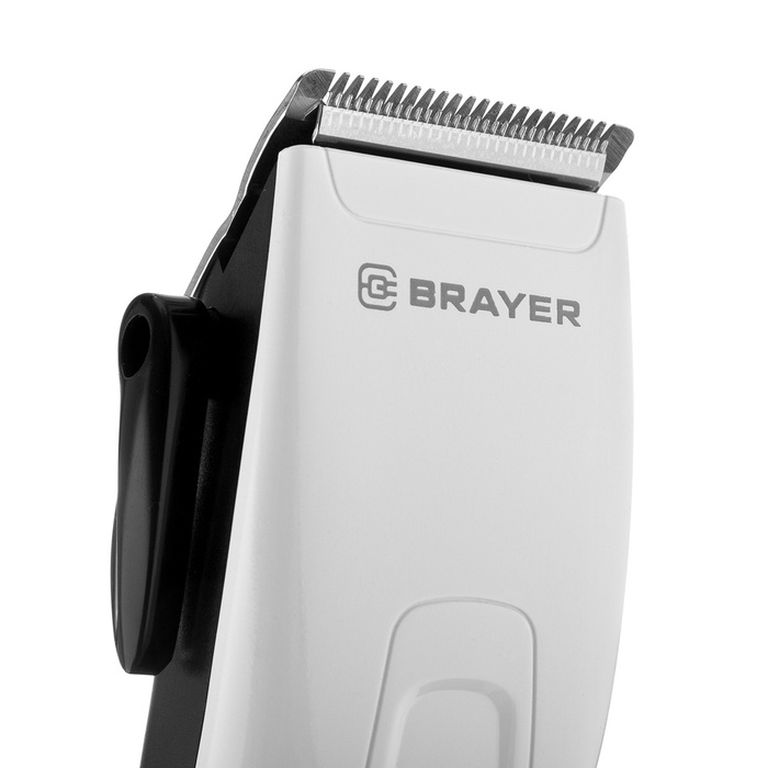 Машинка для стрижки BRAYER 3430BR, 15 Вт, 3-12 мм, 3500 об/мин, 4 насадки, нерж. сталь,