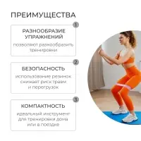 Фитнес-резинка ONLYTOP, 30&times;5&times;0.11 см, нагрузка 10 кг, МИКС