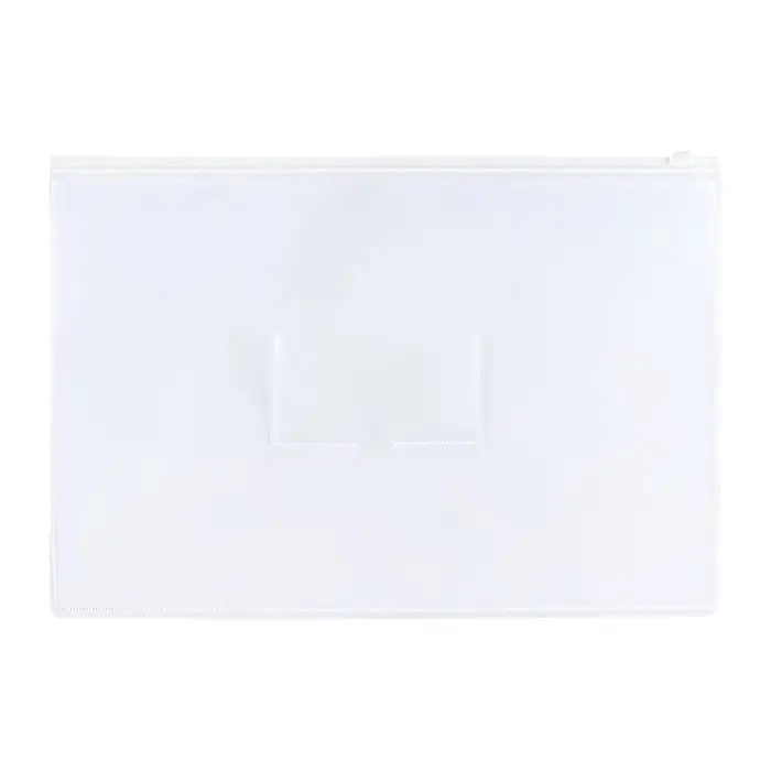 Папка-конверт на ZIP молнии А4, 150 мкм, Calligrata, карман для визитки, белая молния