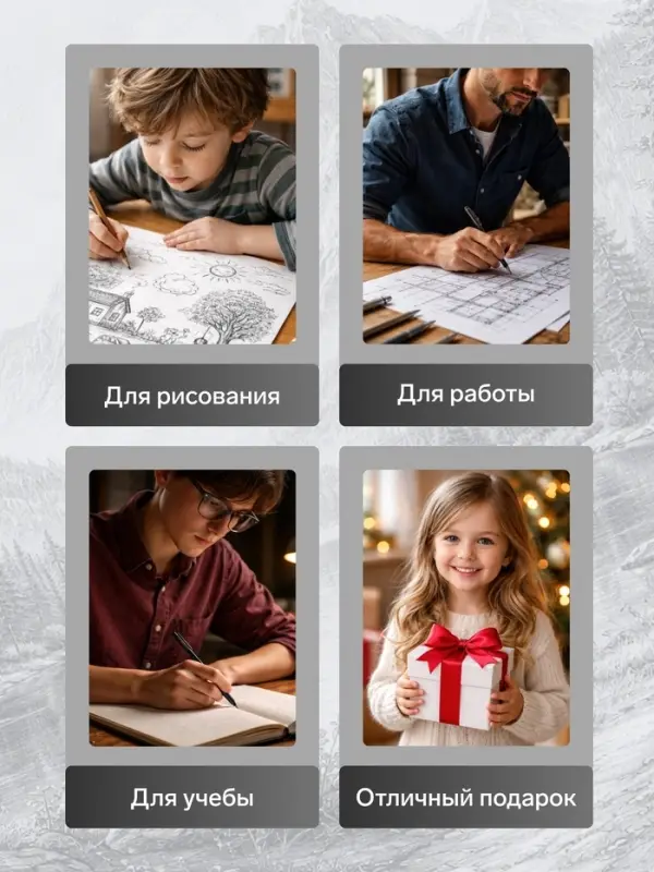 Вечный карандаш чернографитный Calligrata &laquo;Перламутр&raquo;, НВ, МИКС