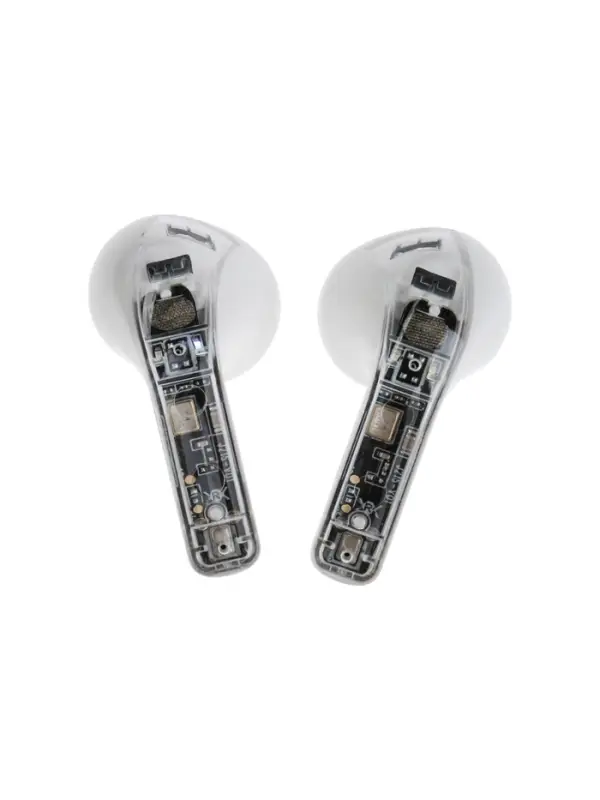 Наушники беспроводные YX11, TWS, вкладыши, Bluetooth 5.3. 28/200 мАч, шумоподавление, белые в прозрачном кейсе