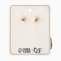 Серьги "Сияние вечера" овал двойной, цвет серый в золоте