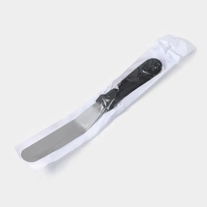 Кондитерская лопатка - палетка, изогнутая, 26.7 см, рабочая часть 14.5 см, для блинов, чёрная