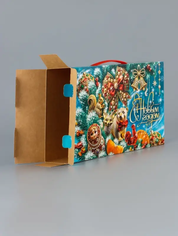 Подарочная коробка новогодняя Подарочная коробка новогодняя "МалаХит" 25 х 5 х 15 см