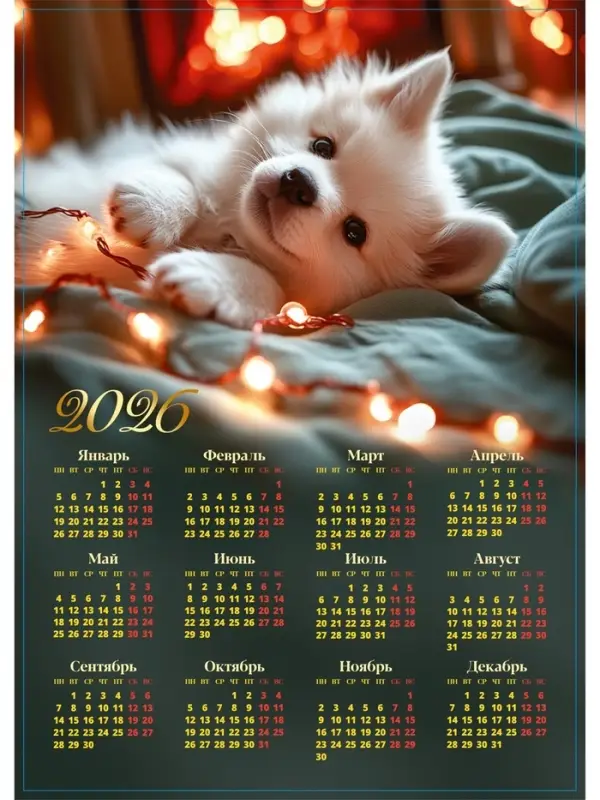 Календарь 2026 «Щенок», А3 Календарь 2026 «Щенок», А3