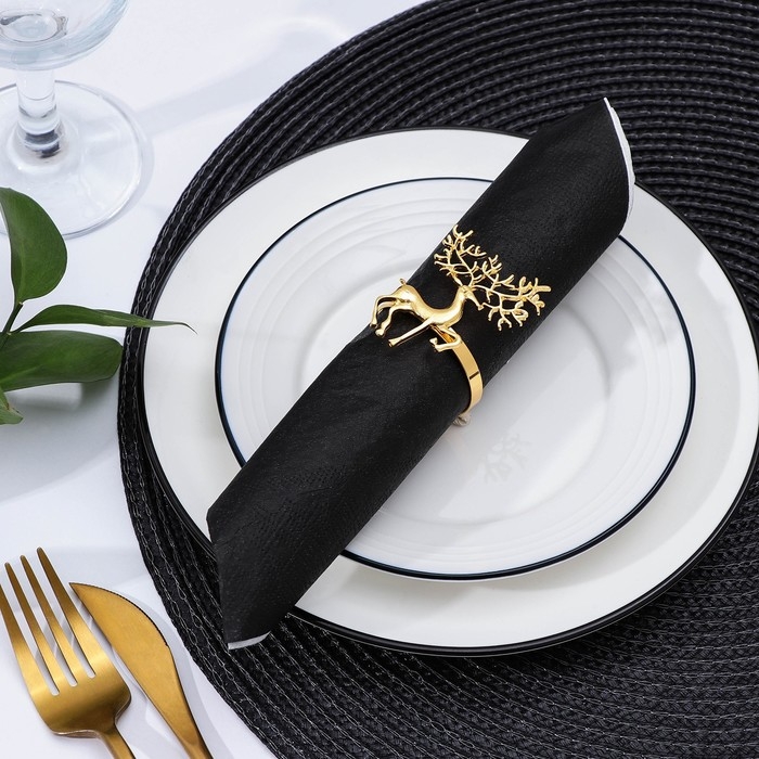 Кольцо для салфетки Nature Олень, 6,5×6 см, цвет золотой