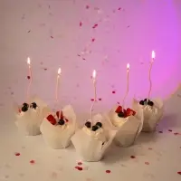 Свечи в торт "Спирали Люкс", розовый, 6 шт. 0,4*13 + 3 см