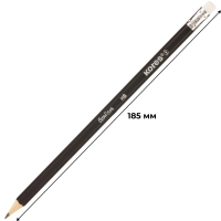 Карандаш чернографитный Kores шестигранный HB с ластиком