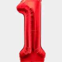 Воздушный шар фольгированный 40" &laquo;Цифра 1&raquo;, красный