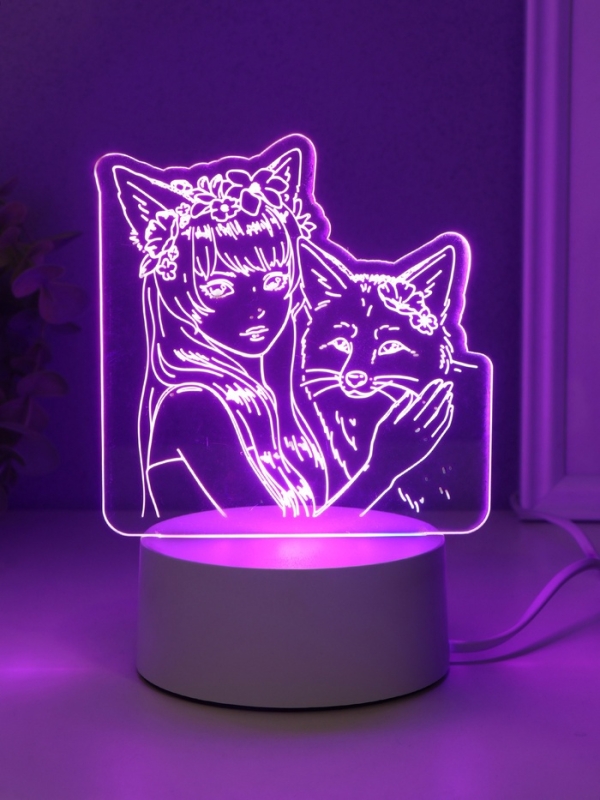 Светильник Светильник "Лисица" LED RGB от сети RISALUX 9,5х16,7х18,5 см