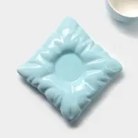 Чайная пара &laquo;Зефирка&raquo;, 3 предмета: чашка 250 мл, блюдце d=13.7 см, ложка, керамика, голубая