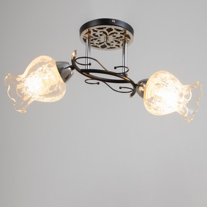 Люстра Люстра "Триони" 2 лампы 40Вт Е27 хром-черный 51х31х29