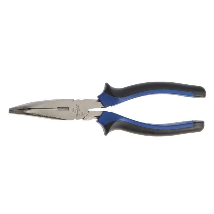 Длинногубцы изогнутые ТУНДРА, CrV, никелированные, двухкомпонентные рукоятки, 200 мм Длинногубцы изогнутые ТУНДРА, CrV, никелированные, двухкомпонентные рукоятки, 200 мм