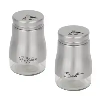 VETTA Набор солонок 2шт с подставкой "Классик" , нерж.сталь, стекло