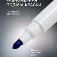 Маркер для доски, узел 2.0 мм, ширина линии 2.0 мм, водный, синий