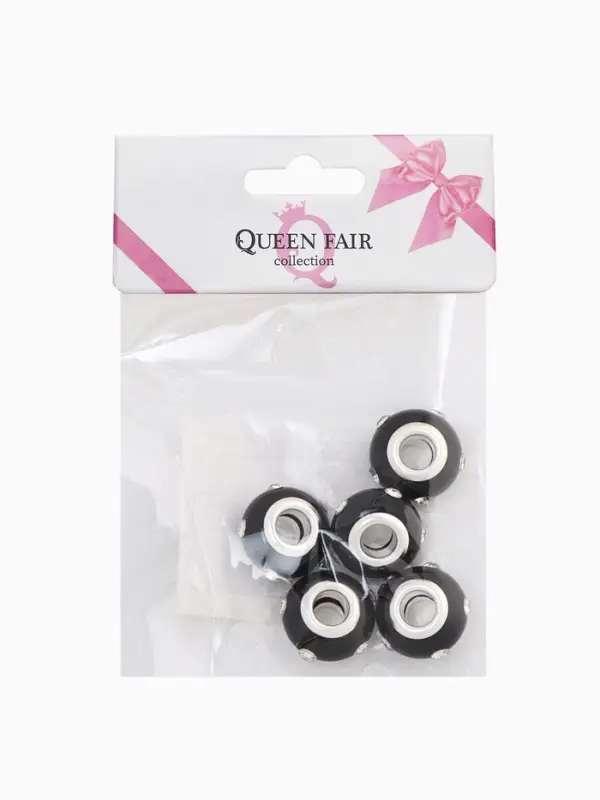 Шарм бусина «Диоды», для творчества, чёрные в серебре Шарм бусина «Диоды», для творчества, чёрные в серебре