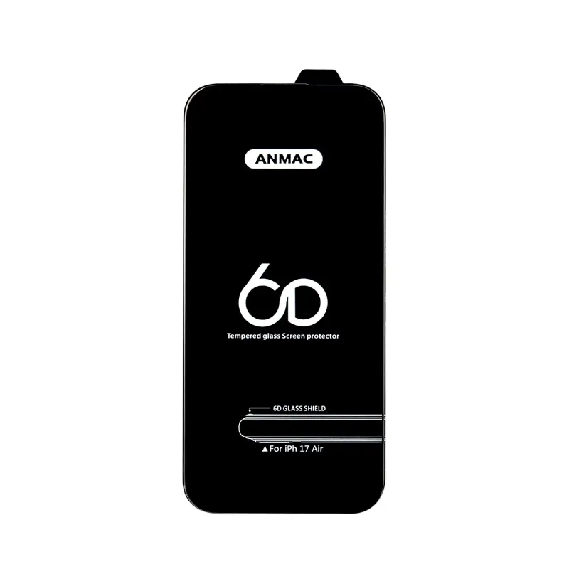 Защитное стекло для iPhone 17 Air Anmac 6D Black без упаковки Арт. 1137579 (10 шт./уп.)