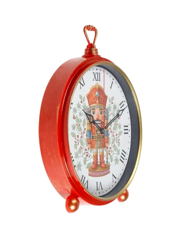 Часы настенные интерьерные &laquo;Щелкунчик&raquo;, настольные, бесшумные, плавный ход, 26&times;32 см, красные