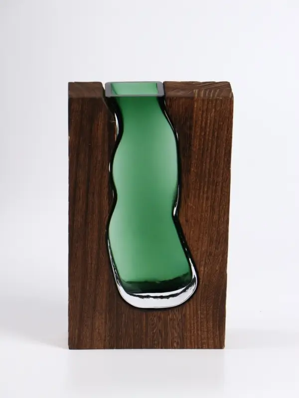 Ваза для цветов &laquo;Сэтернино&raquo;, 24&times;14.5 см, стекло, коричнево-зелёная