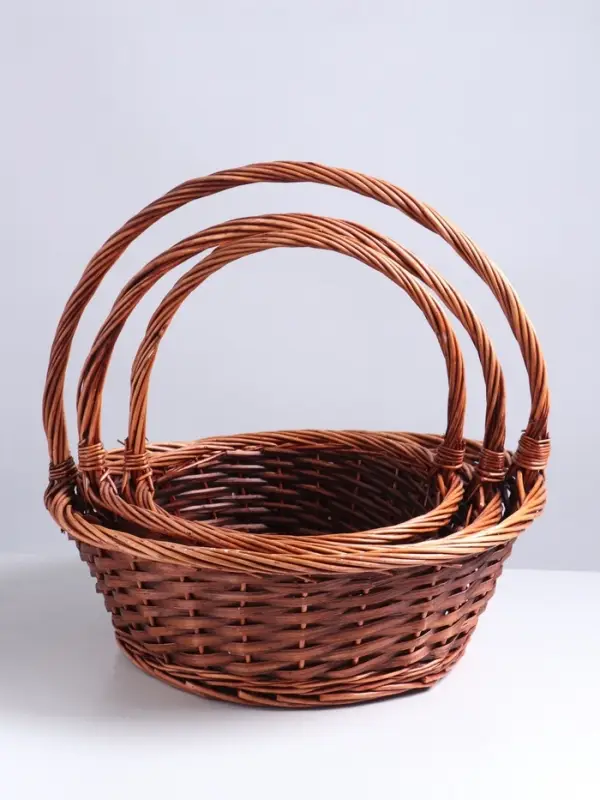 Набор корзин плетёных 3 шт., 48&times;18&times;44/40&times;16&times;39/33&times;14&times;34 см, ива