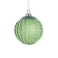 Ёлочные игрушки &laquo;Кейлеб&raquo;, шары новогодние, d=8 см, набор 6 шт., зелёный